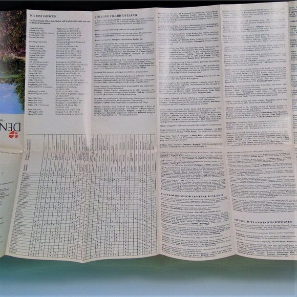 Denmark Tourist Map Vintage 1977 Central Jutland Denmark Land Of Welcoming Heart - Picture 5 of 8